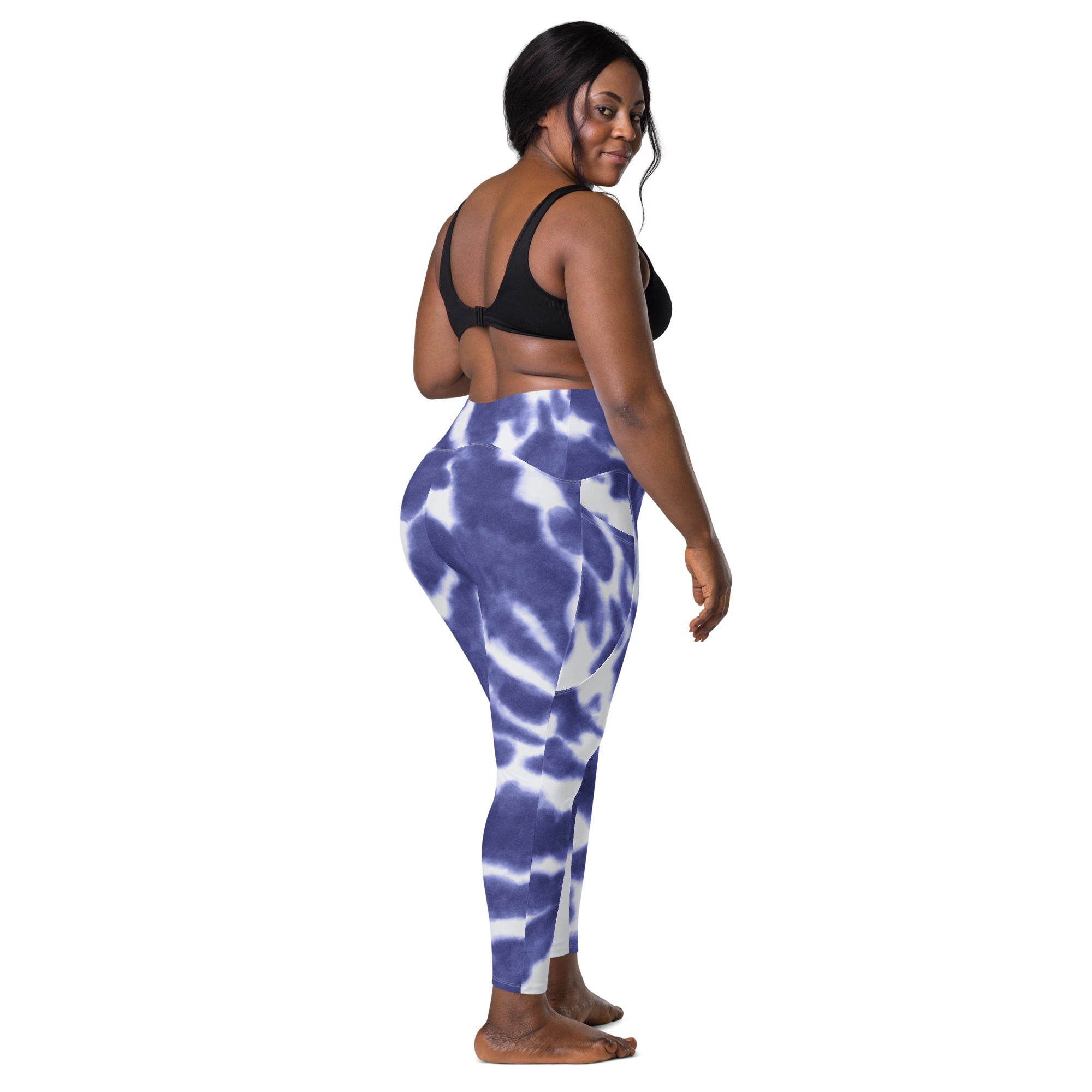 Blue/Purple Splash Leggings with Side Pockets